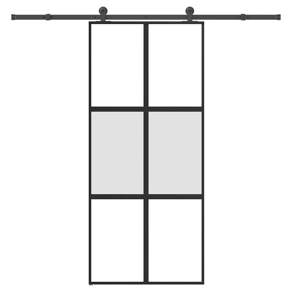 Schiebetür Mit Beschlag 90X205 Cm Hartglas & Aluminium