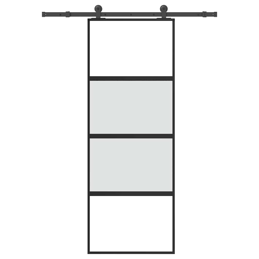 Schiebetür Mit Beschlag 76X205 Cm Hartglas & Aluminium