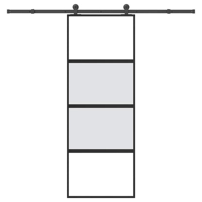 Schiebetür Mit Beschlag 76X205 Cm Hartglas & Aluminium