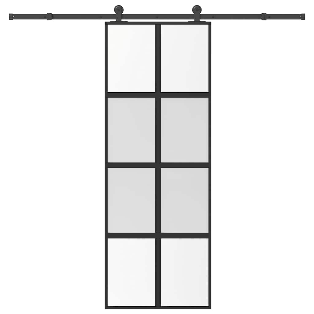 Schiebetür Mit Beschlag 76X205 Cm Hartglas & Aluminium