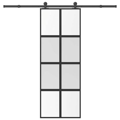 Schiebetür Mit Beschlag 76X205 Cm Hartglas & Aluminium