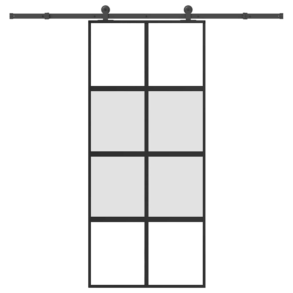 Schiebetür Mit Beschlag 90X205 Cm Hartglas Und Aluminium