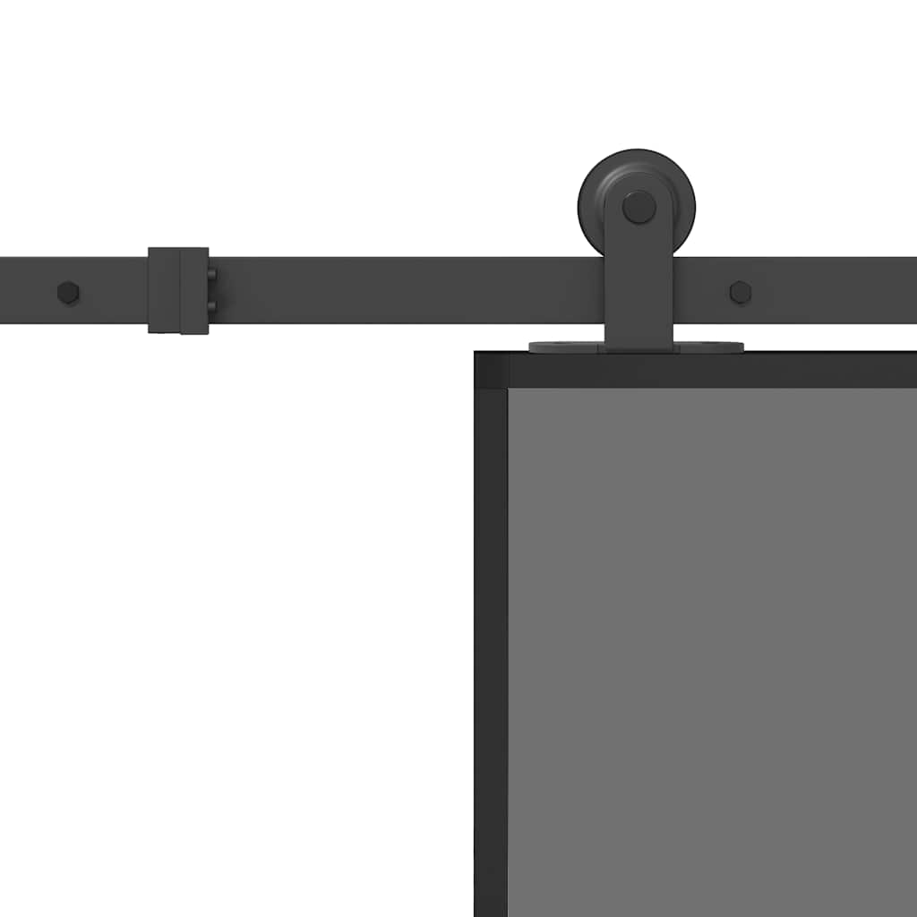 Schiebetür Mit Beschlag 90X205 Cm Hartglas Und Aluminium