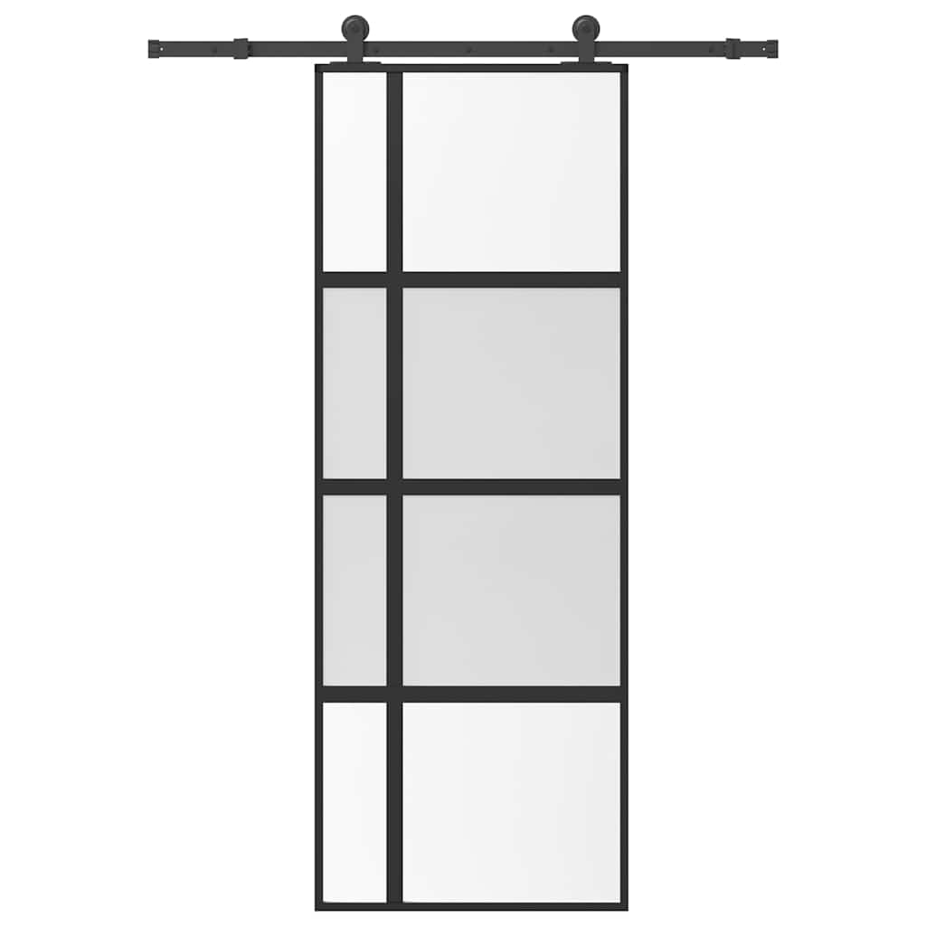 Schiebetür Mit Beschlag 76X205 Cm Hartglas & Aluminium