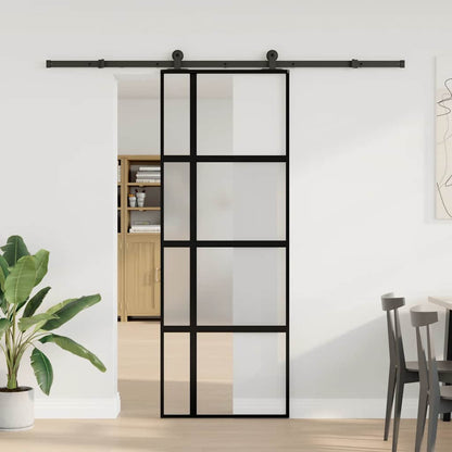 Schiebetür Mit Beschlag 76X205 Cm Hartglas & Aluminium
