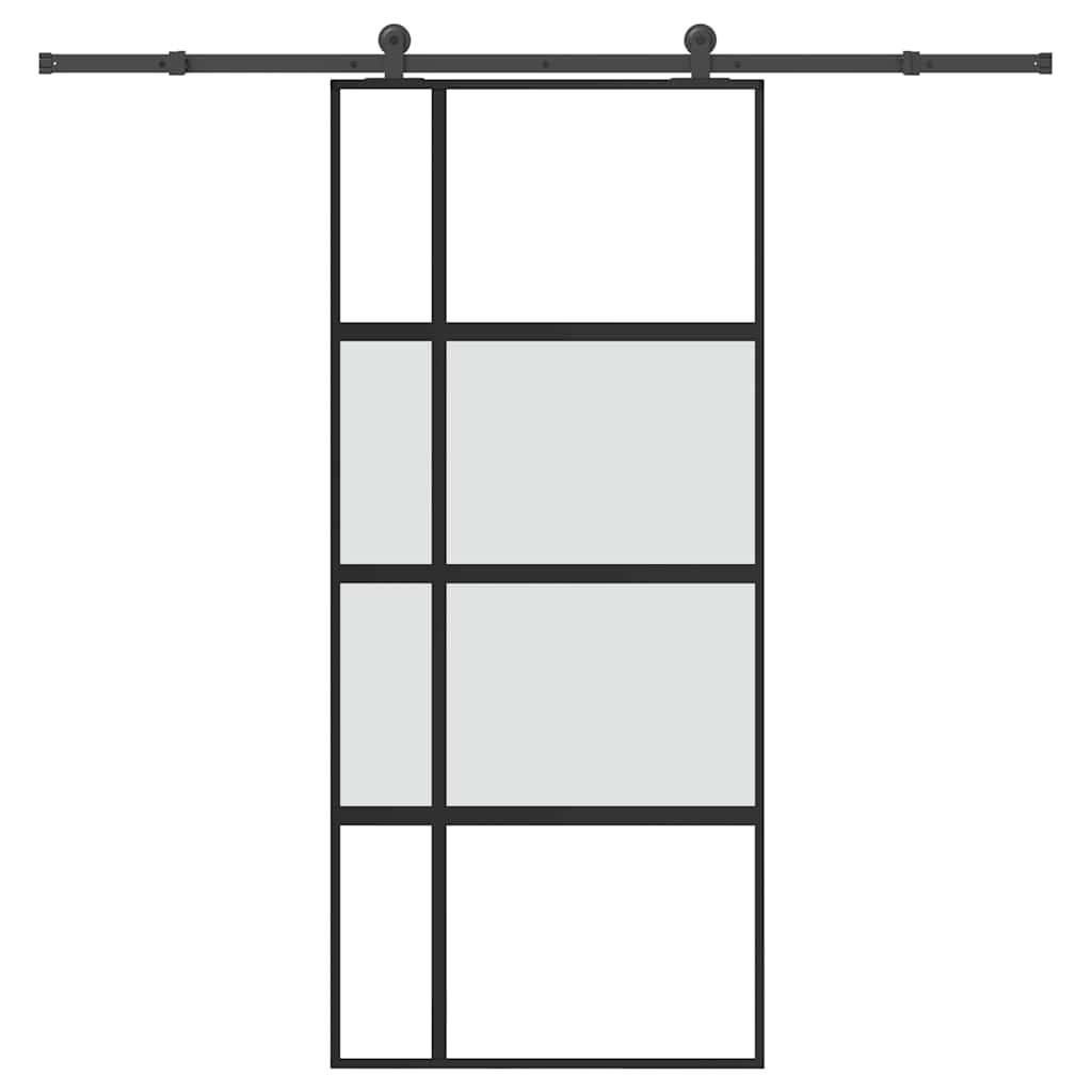 Schiebetür Mit Beschlag 90X205 Cm Hartglas Und Aluminium