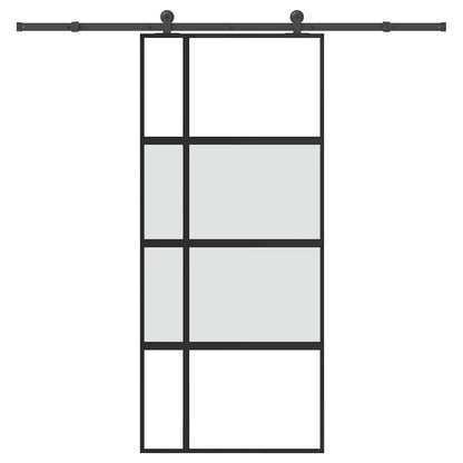 Schiebetür Mit Beschlag 90X205 Cm Hartglas Und Aluminium
