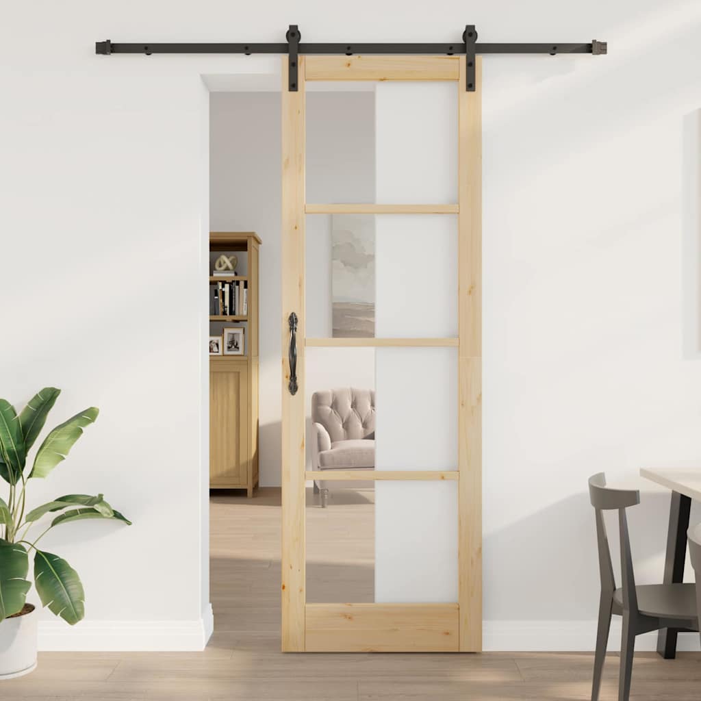 Schiebetür Orkdal Natürlich Und Schwarz 78 X 232 Cm