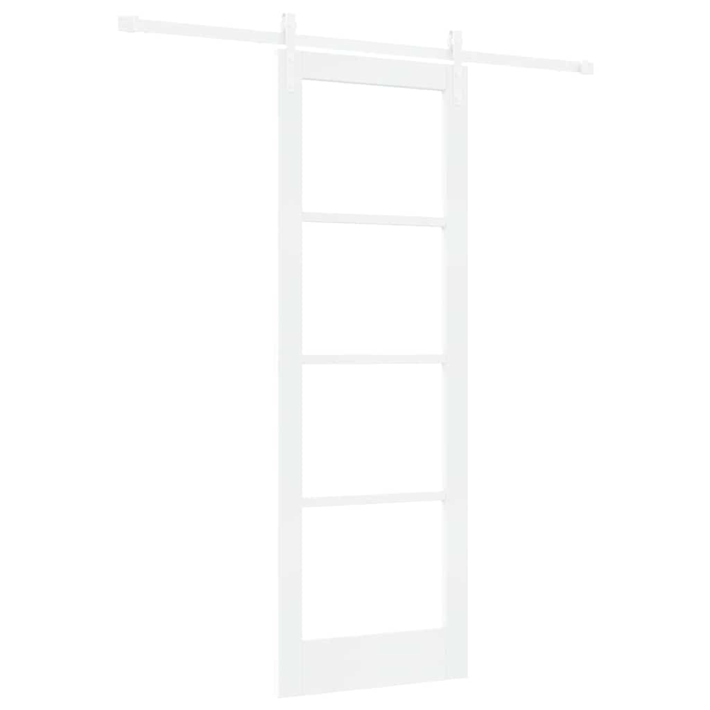 Schiebetür Orkdal Weiß 73,5 X 211 Cm Massivholz Kiefer Und Glas