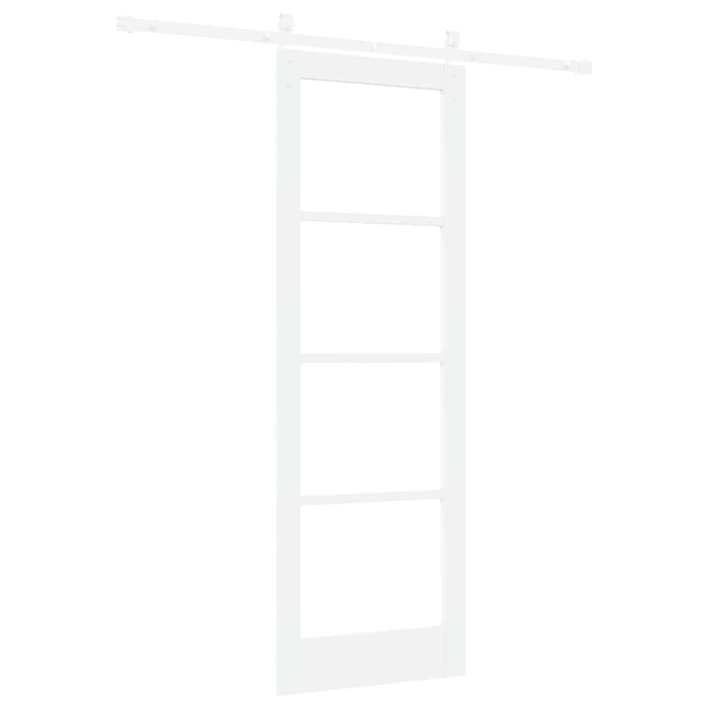 Schiebetür Orkdal Weiß 73,5 X 211 Cm Massivholz Kiefer Und Glas