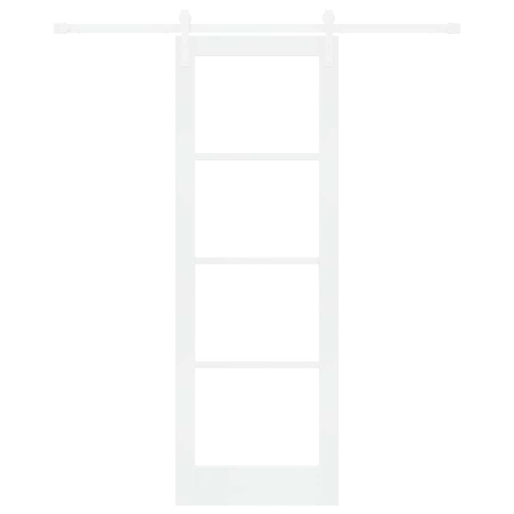 Schiebetür Orkdal Weiß 73,5 X 211 Cm Massivholz Kiefer Und Glas
