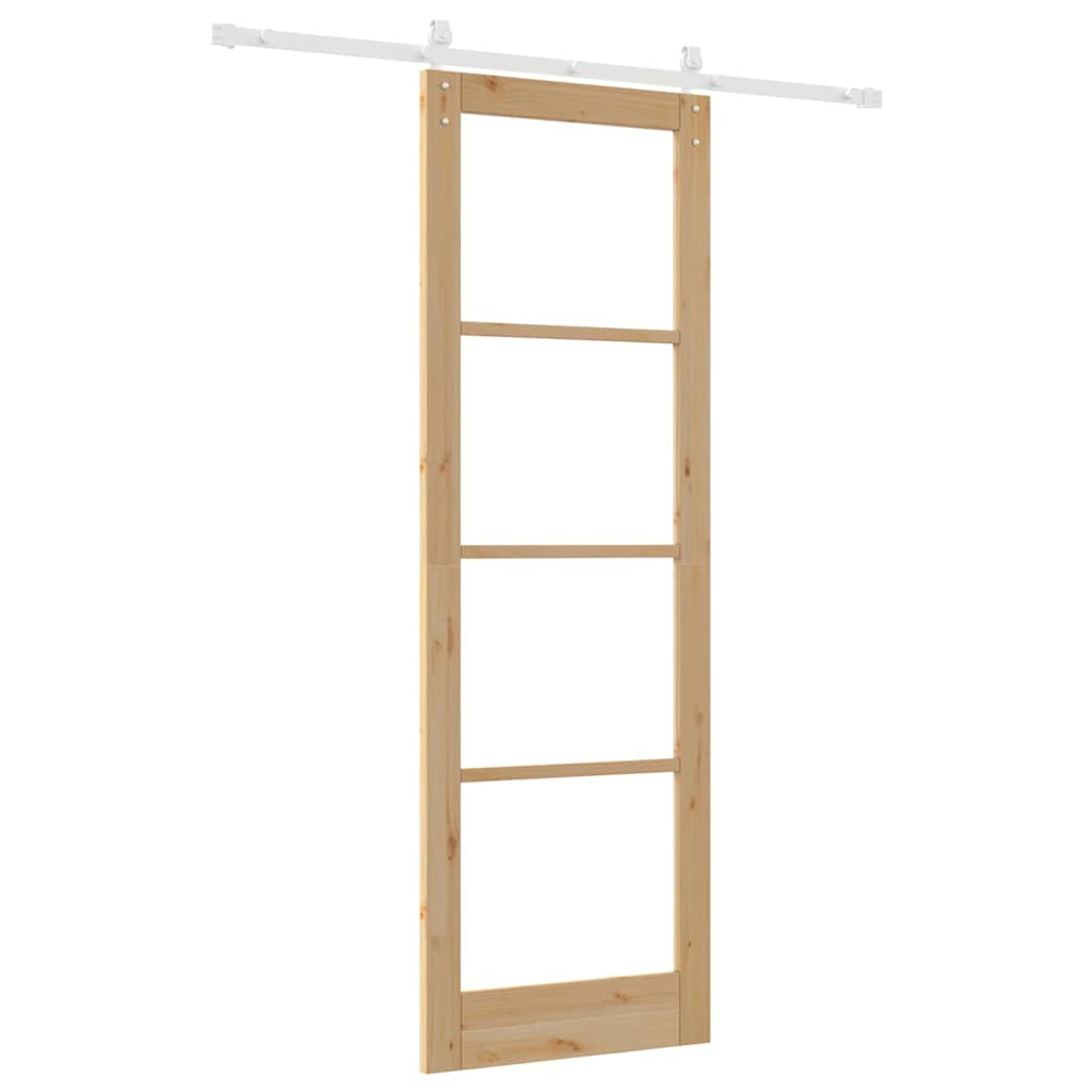 Schiebetür Orkdal Natur 78 X 232 Cm Massivholz Kiefer Und Glas