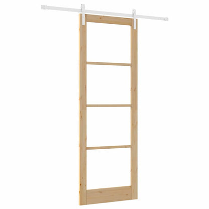 Schiebetür Orkdal Natur 83 X 232 Cm Massivholz Kiefer Und Glas