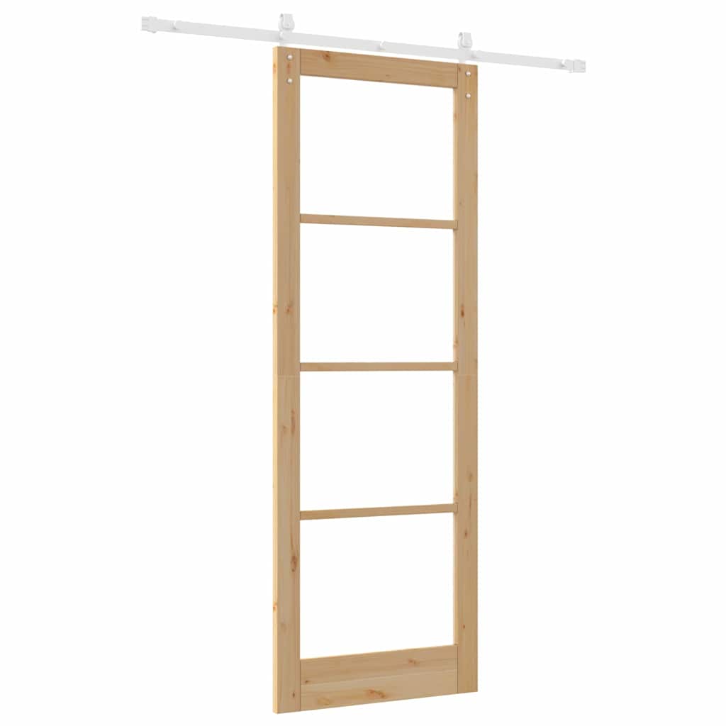 Schiebetür Orkdal Natur 83 X 232 Cm Massivholz Kiefer Und Glas