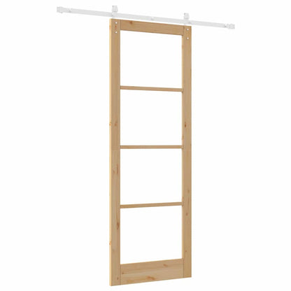 Schiebetür Orkdal Natur 83 X 232 Cm Massivholz Kiefer Und Glas