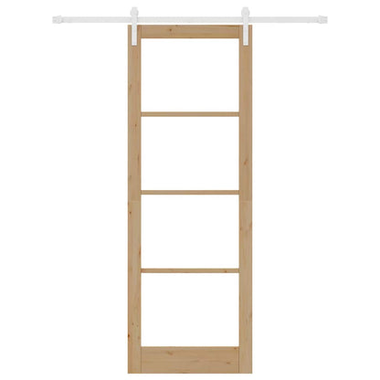 Schiebetür Orkdal Natur 83 X 232 Cm Massivholz Kiefer Und Glas