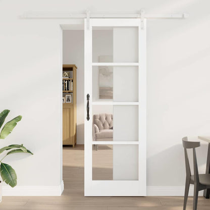 Schiebetür Orkdal Weiß 73,5 X 211 Cm Massivholz Kiefer Und Glas