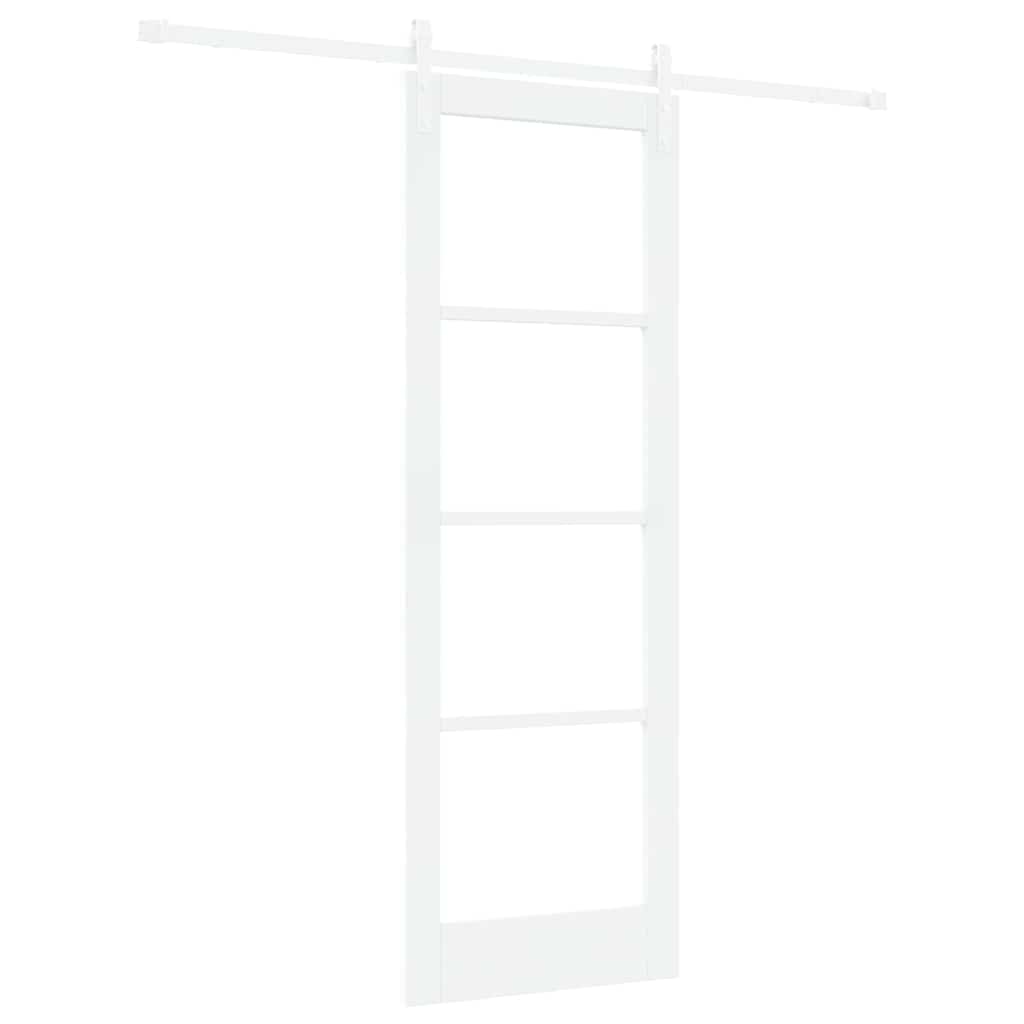 Schiebetür Orkdal Weiß 73,5 X 211 Cm Massivholz Kiefer Und Glas