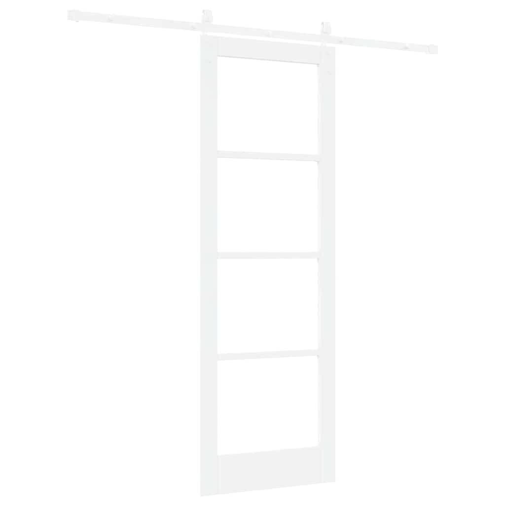 Schiebetür Orkdal Weiß 73,5 X 211 Cm Massivholz Kiefer Und Glas