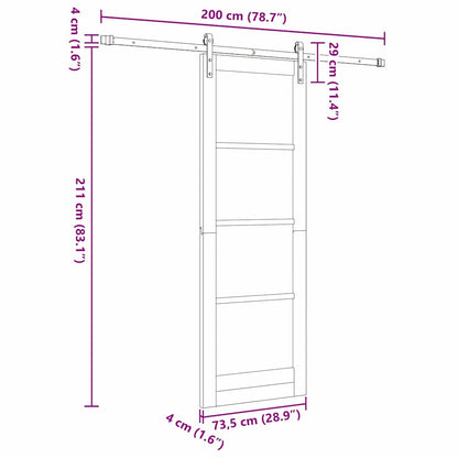 Schiebetür Orkdal Weiß 73,5 X 211 Cm Massivholz Kiefer Und Glas