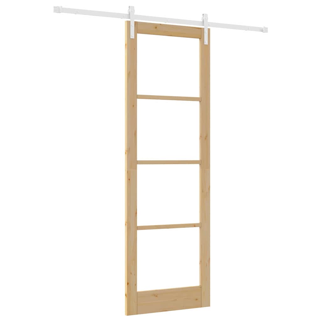 Schiebetür Orkdal Natur 78 X 232 Cm Massivholz Kiefer Und Glas