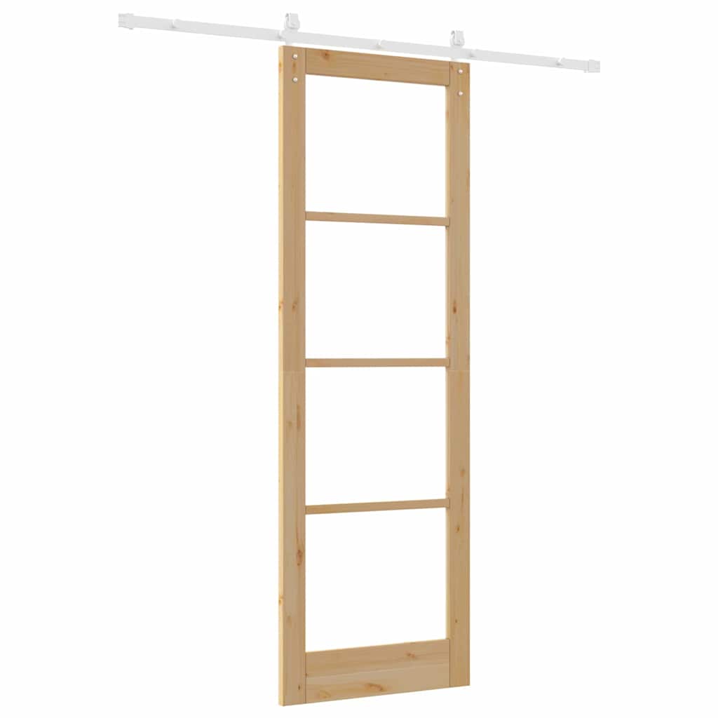 Schiebetür Orkdal Natur 78 X 232 Cm Massivholz Kiefer Und Glas