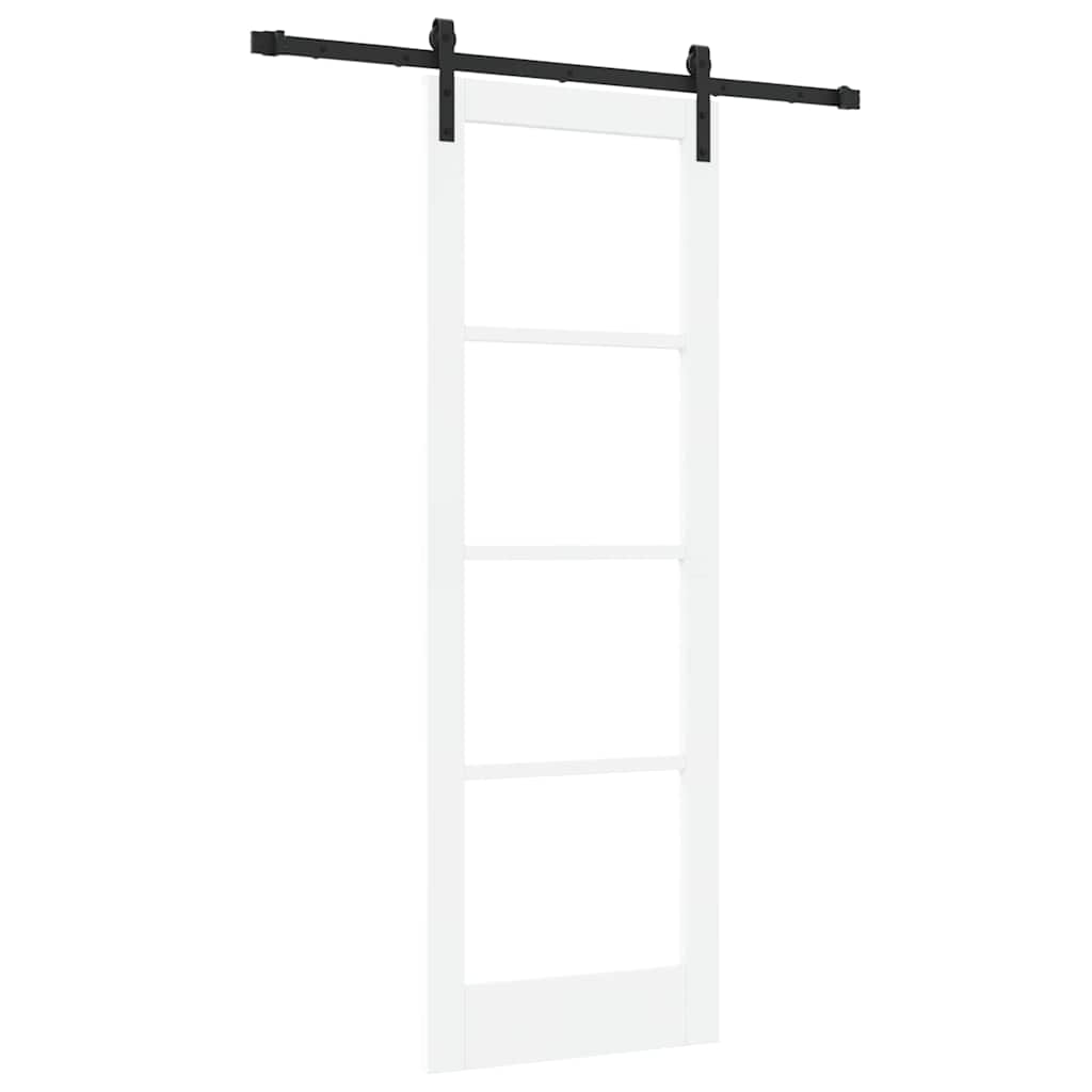 Schiebetür Orkdal Weiß 73,5 X 211 Cm Massivholz Kiefer Und Glas