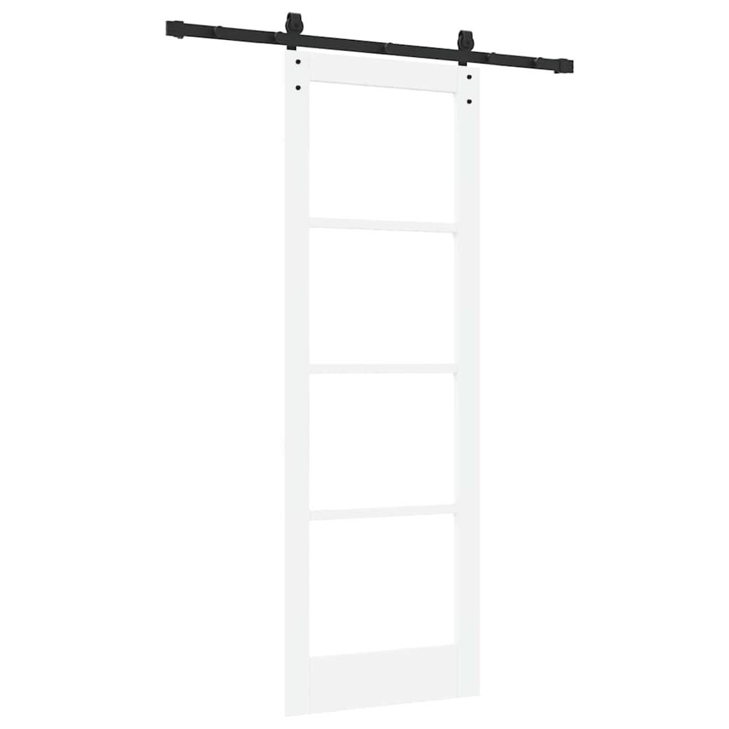 Schiebetür Orkdal Weiß 73,5 X 211 Cm Massivholz Kiefer Und Glas