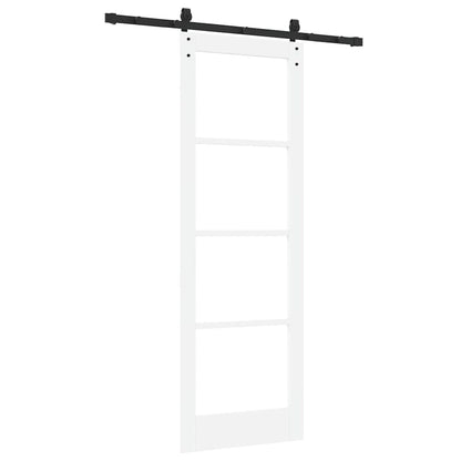 Schiebetür Orkdal Weiß 73,5 X 211 Cm Massivholz Kiefer Und Glas