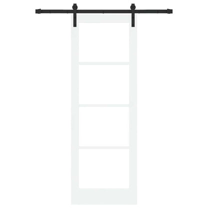 Schiebetür Orkdal Weiß 73,5 X 211 Cm Massivholz Kiefer Und Glas