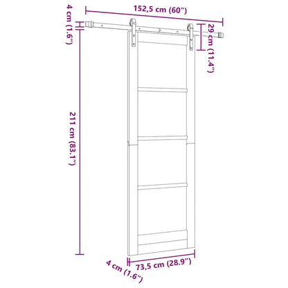 Schiebetür Orkdal Weiß 73,5 X 211 Cm Massivholz Kiefer Und Glas