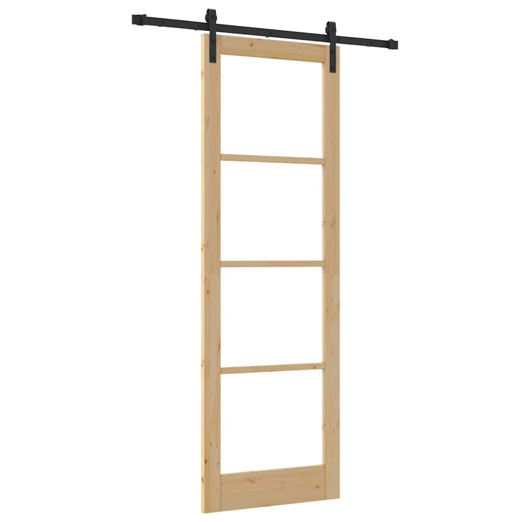 Schiebetür Orkdal Natur 78 X 232 Cm Massivholz Kiefer Und Glas