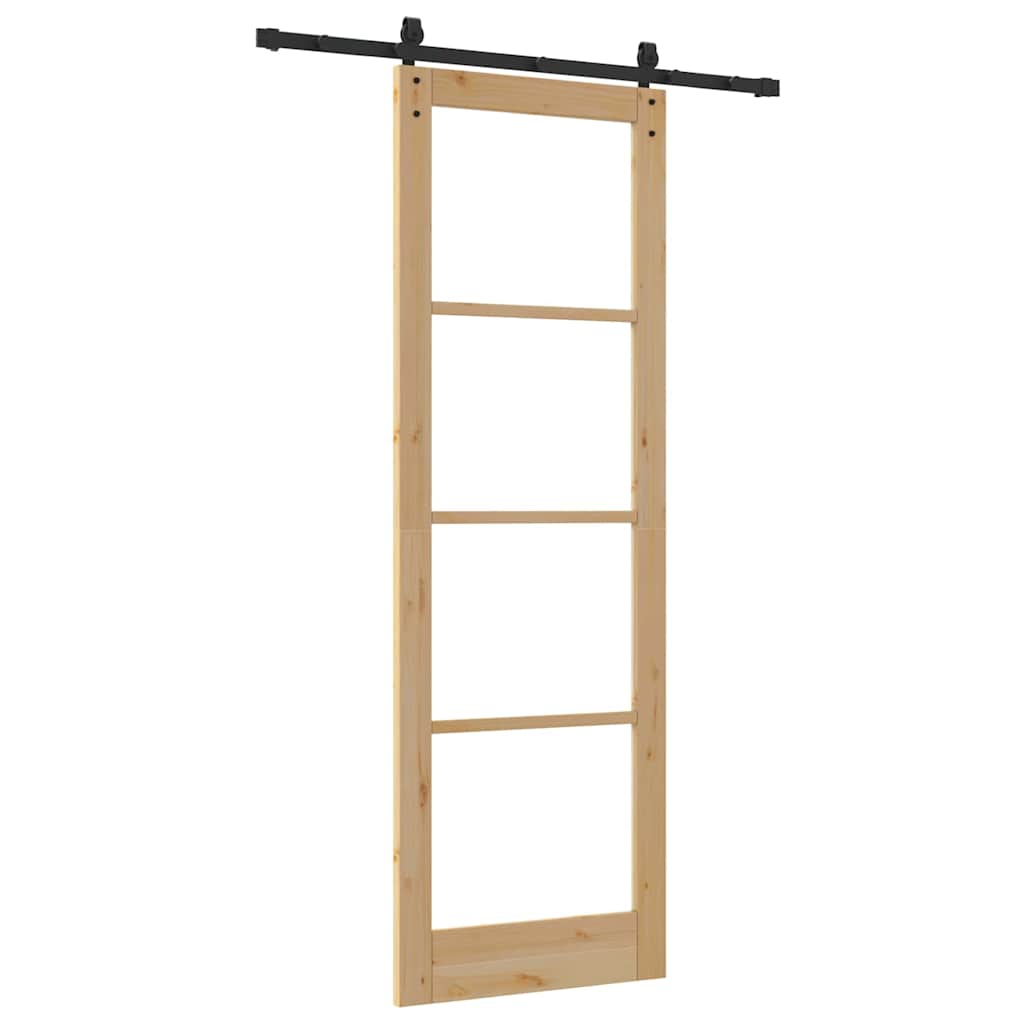 Schiebetür Orkdal Natur 78 X 232 Cm Massivholz Kiefer Und Glas