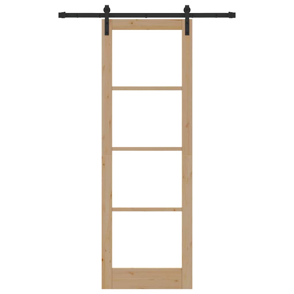 Schiebetür Orkdal Natur 78 X 232 Cm Massivholz Kiefer Und Glas