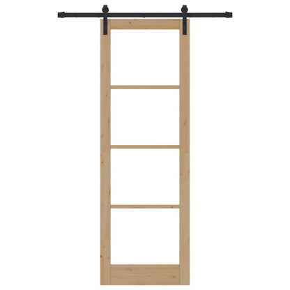Schiebetür Orkdal Natur 78 X 232 Cm Massivholz Kiefer Und Glas
