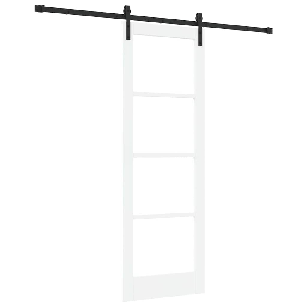 Schiebetür Orkdal Weiß 73,5 X 211 Cm Massivholz Kiefer Und Glas