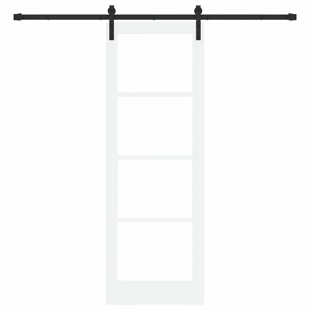 Schiebetür Orkdal Weiß 73,5 X 211 Cm Massivholz Kiefer Und Glas
