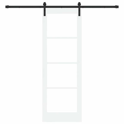 Schiebetür Orkdal Weiß 73,5 X 211 Cm Massivholz Kiefer Und Glas