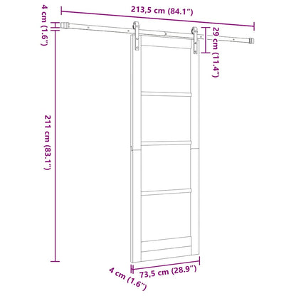 Schiebetür Orkdal Weiß 73,5 X 211 Cm Massivholz Kiefer Und Glas