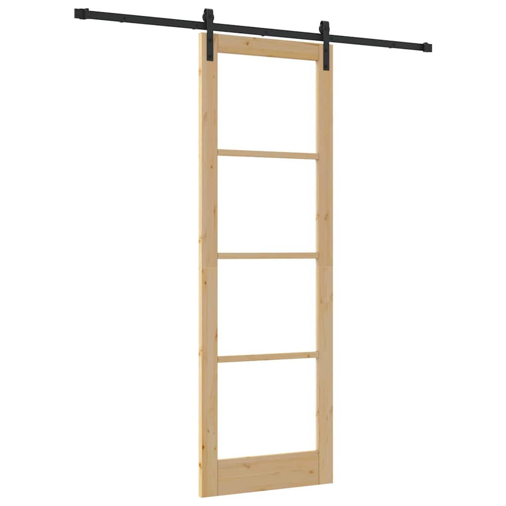 Schiebetür Orkdal Natur 78 X 232 Cm Massivholz Kiefer Und Glas