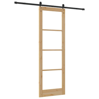 Schiebetür Orkdal Natur 78 X 232 Cm Massivholz Kiefer Und Glas