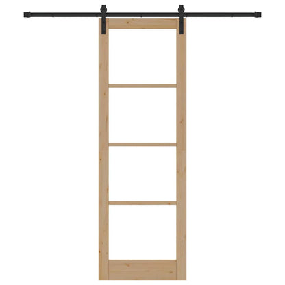 Schiebetür Orkdal Natur 78 X 232 Cm Massivholz Kiefer Und Glas