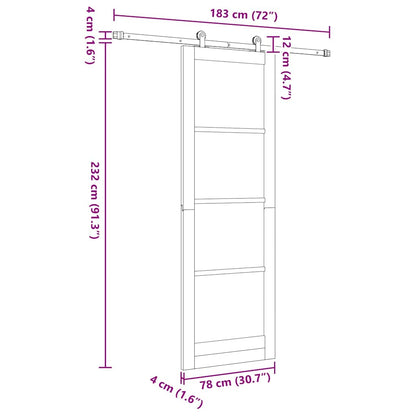 Schiebetür Orkdal Natürlich Und Schwarz 78 X 232 Cm