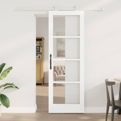 Schiebetür Orkdal Weiß 73,5 X 211 Cm Massivholz Kiefer Und Glas