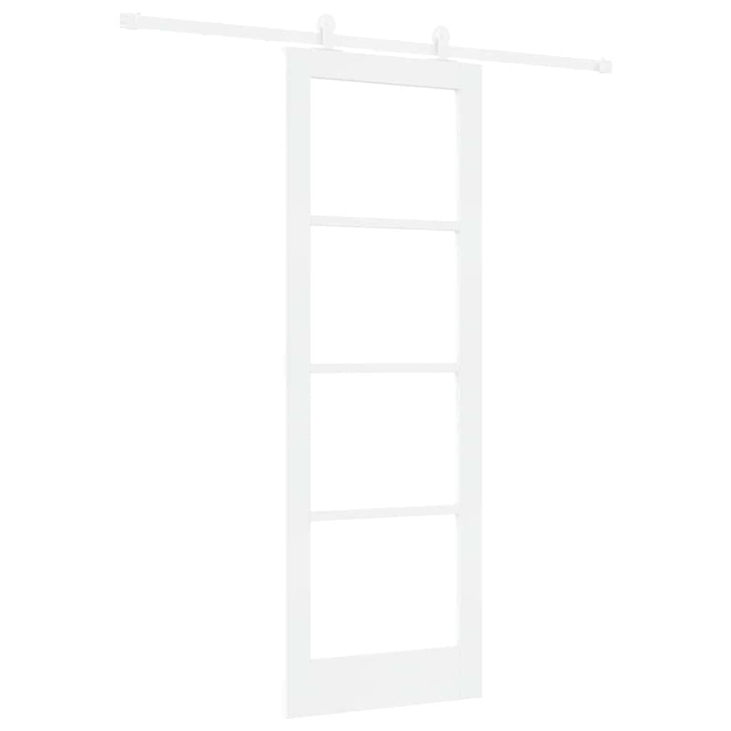 Schiebetür Orkdal Weiß 73,5 X 211 Cm Massivholz Kiefer Und Glas