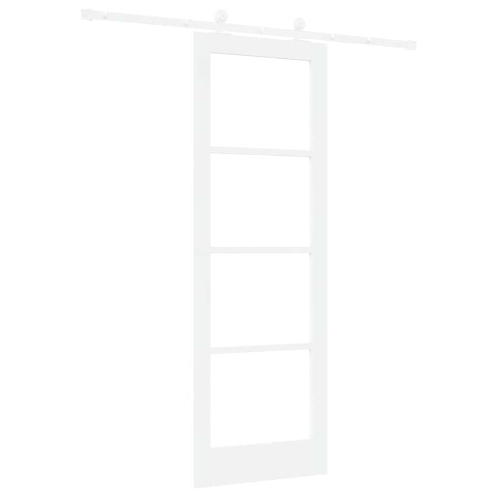 Schiebetür Orkdal Weiß 73,5 X 211 Cm Massivholz Kiefer Und Glas