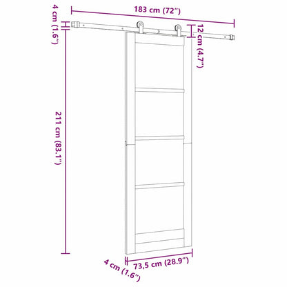 Schiebetür Orkdal Weiß 73,5 X 211 Cm Massivholz Kiefer Und Glas