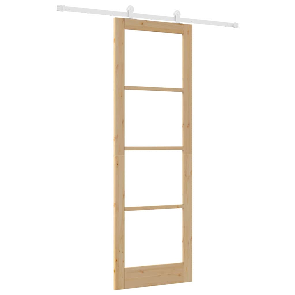 Schiebetür Orkdal Natur 78 X 232 Cm Massivholz Kiefer Und Glas