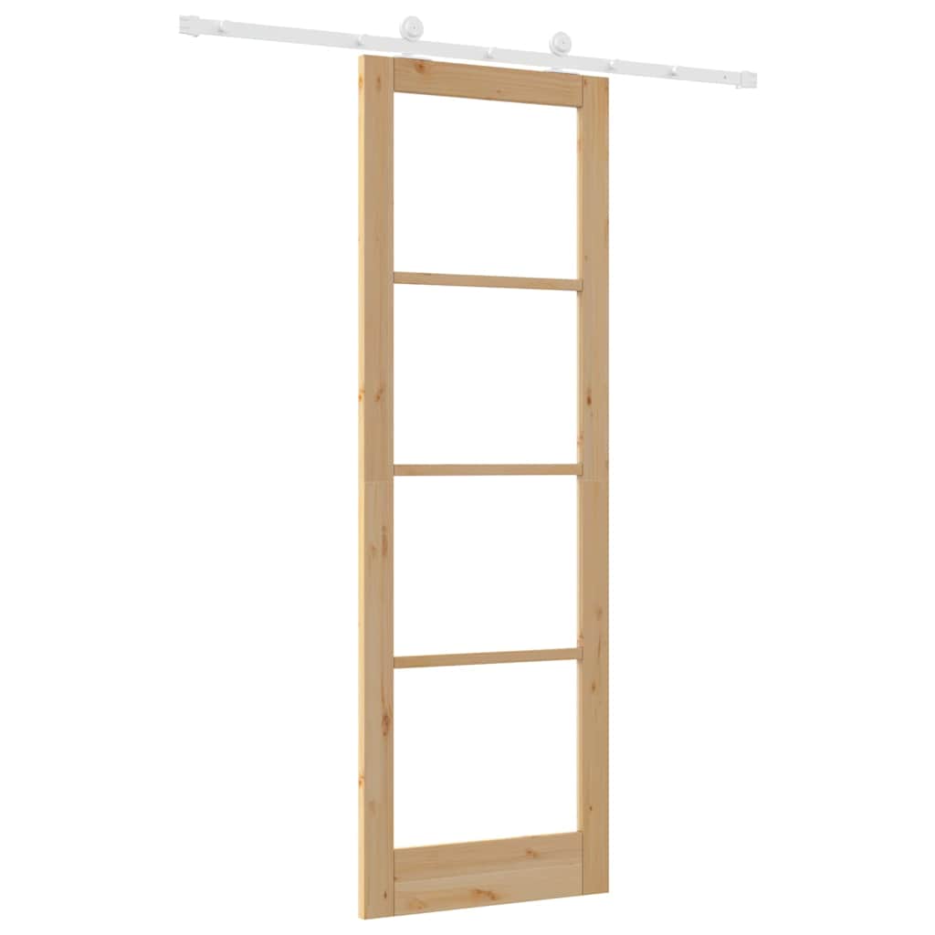 Schiebetür Orkdal Natur 78 X 232 Cm Massivholz Kiefer Und Glas