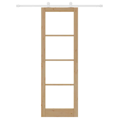 Schiebetür Orkdal Natur 78 X 232 Cm Massivholz Kiefer Und Glas